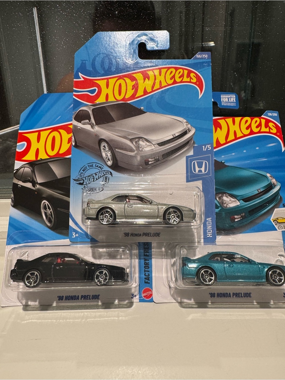 Hot Wheels '98 Honda Prelude Set - Silver, Black & Teal